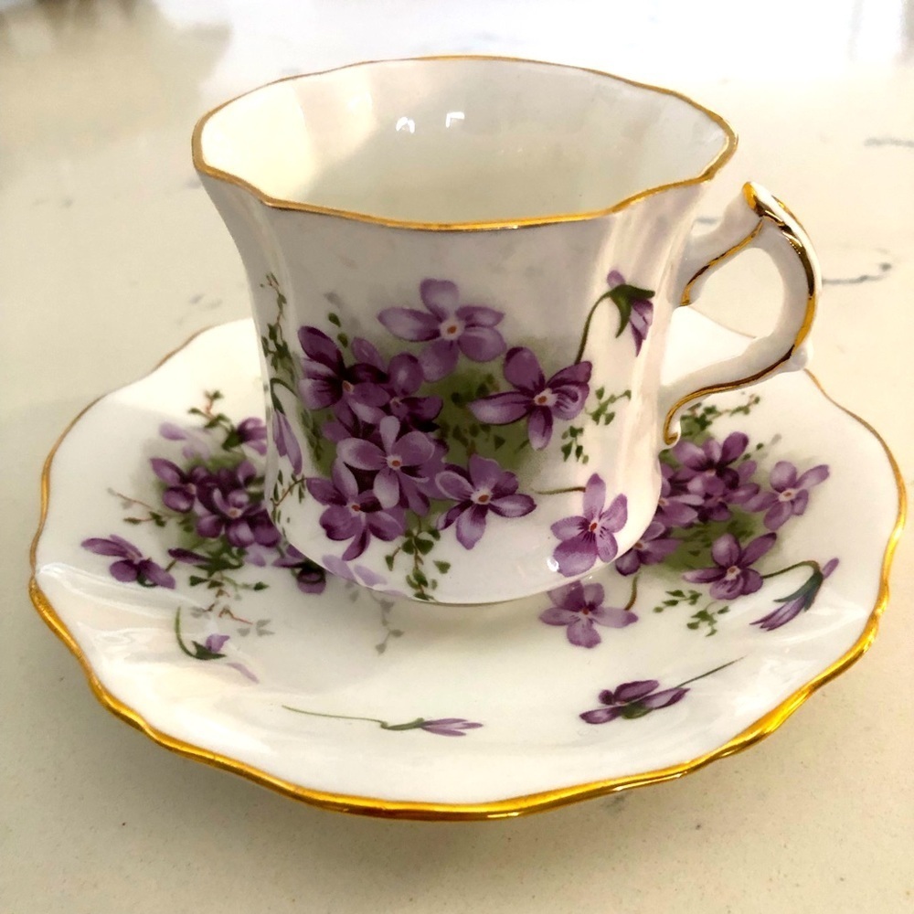 VTG Hammersley Victorian Violets Teacup and Saucer~Bone China